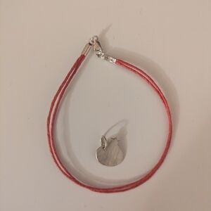 Silver Charm Red Bracelet